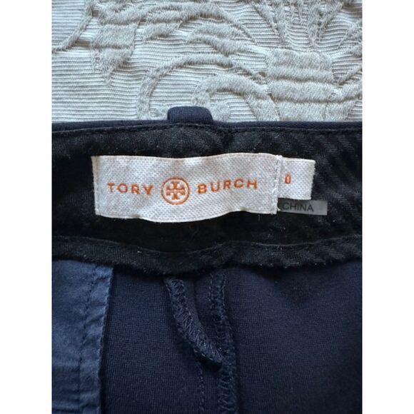 Tory Burch Slim Straight Flat Front pants, Navy, Size 0 - Picture 4 of 7